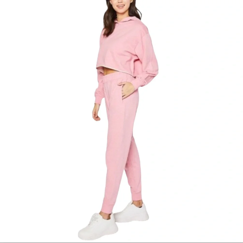 NWOT REFLEX 2 Piece Loungewear Set in Strawberry‎ Pink. Size Large